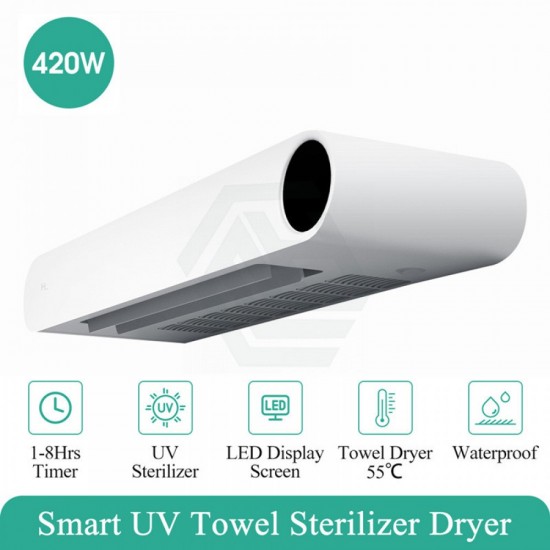 Bathroom UV Sterilizer Heated Towel Dryers Towel Warmer Disinfection White Intelligent Timer 600x170x80mm